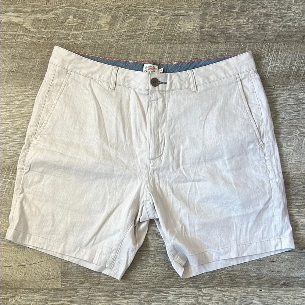 Faherty Linen Cotten Blend Light Beige Shorts Size 35